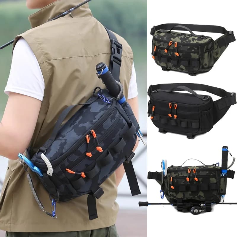 Men's and Women's Tactical Waist Bag, Fishing Shoulder Bag, Multifunctional Cycling Camping Bag