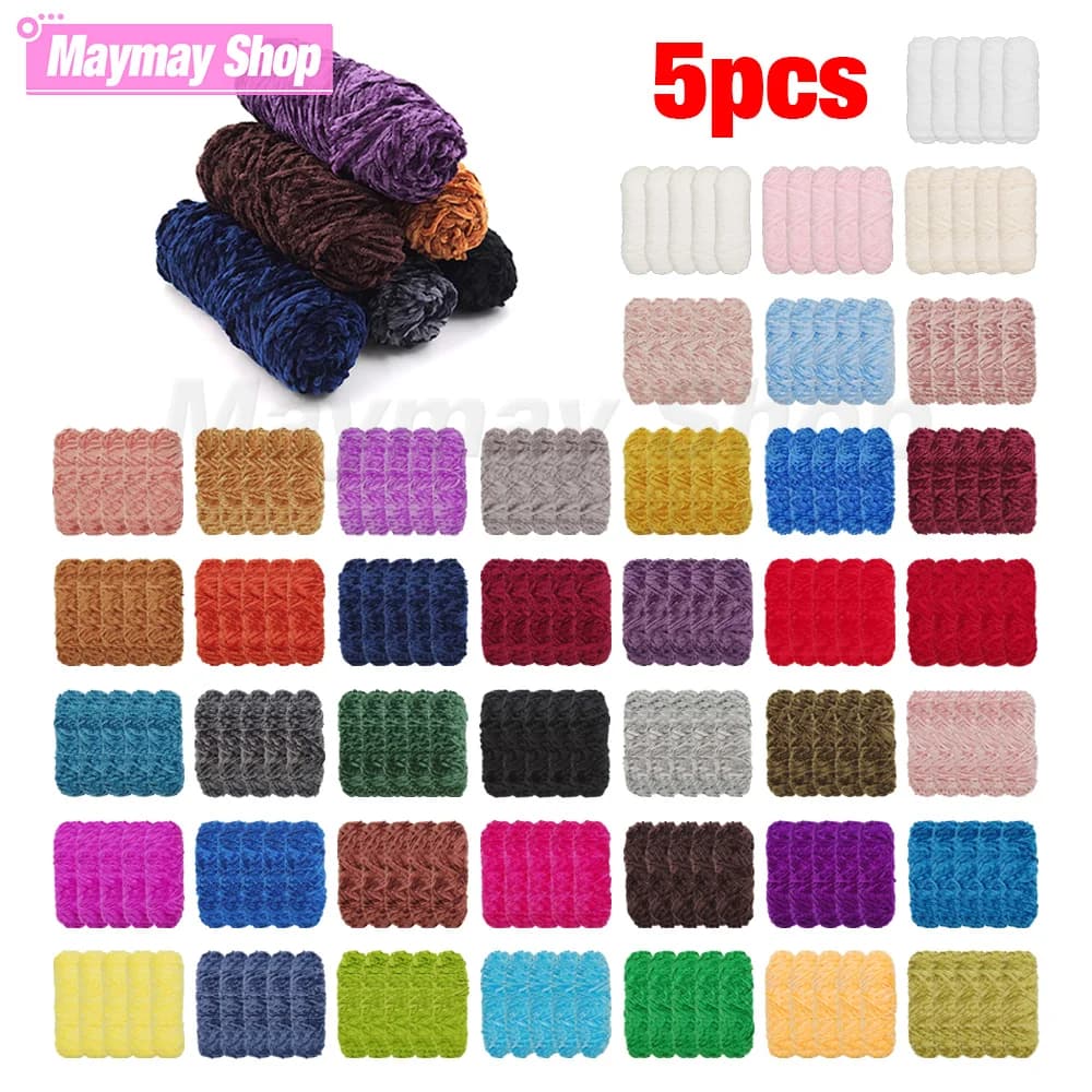 5 rotoli da 100 g per rotolo di filato di ciniglia di velluto premium morbido e caldo filato per maglieria all'uncinetto per coperta cappotto cappello cuscino artigianato fai da te