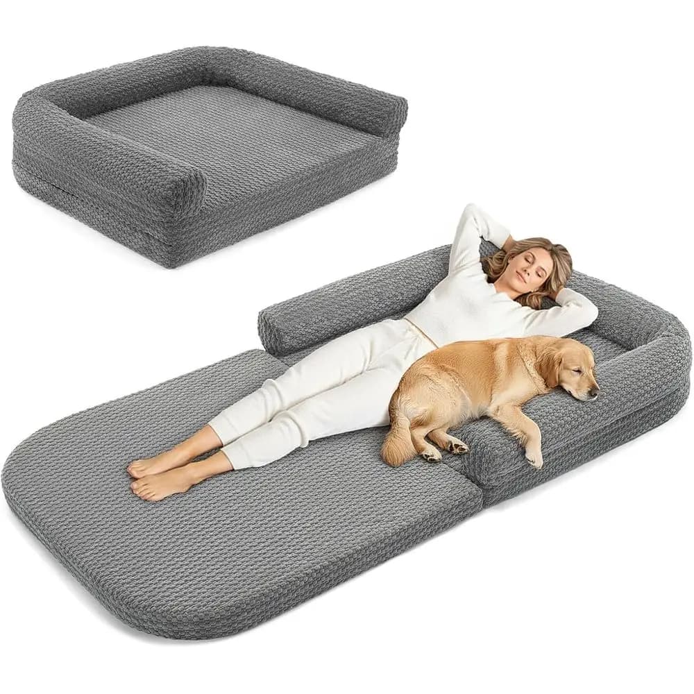 Cuccia per cani in memory foam Jumbo per alleviare l'ansia, impermeabile e antiscivolo, 77 x 43 x 9