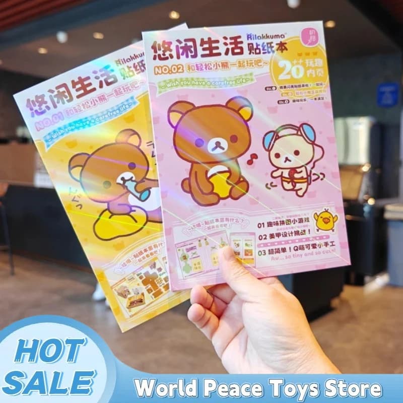 Kawaii Rilakkuma Sticker Book Stickers Cartoon Cute Diy Handmade Scene Combination For Scrapbooking Journal Diary Decoration