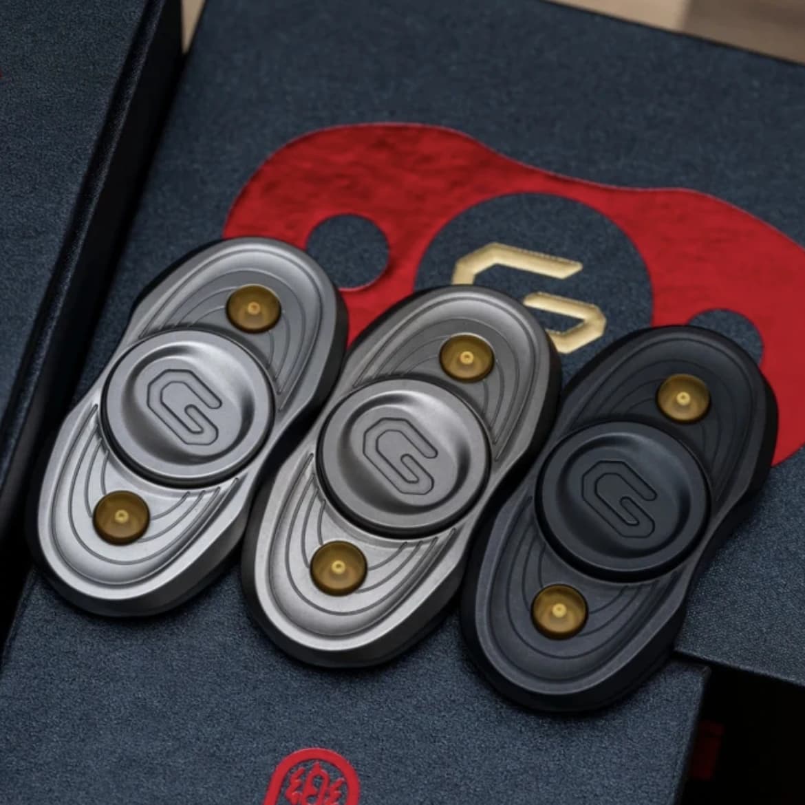 Slider Fidget Spinner in acciaio inossidabile Giocattoli EDC Metallo Antistress Sensoriale ADHD Agitarsi Giocattoli Cuscinetto a sfere Spin liscio