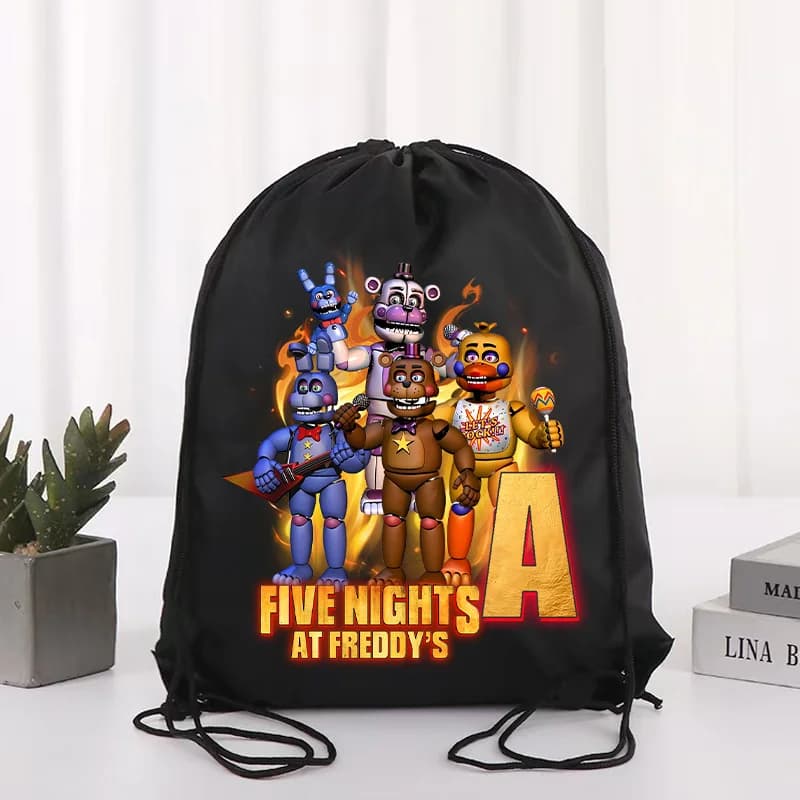 Five Nights At Freddys Borsa con coulisse Tasca portaoggetti Gioco Anime Figura Lettera AZ Zaino Borse da viaggio per il nuoto Regalo di compleanno
