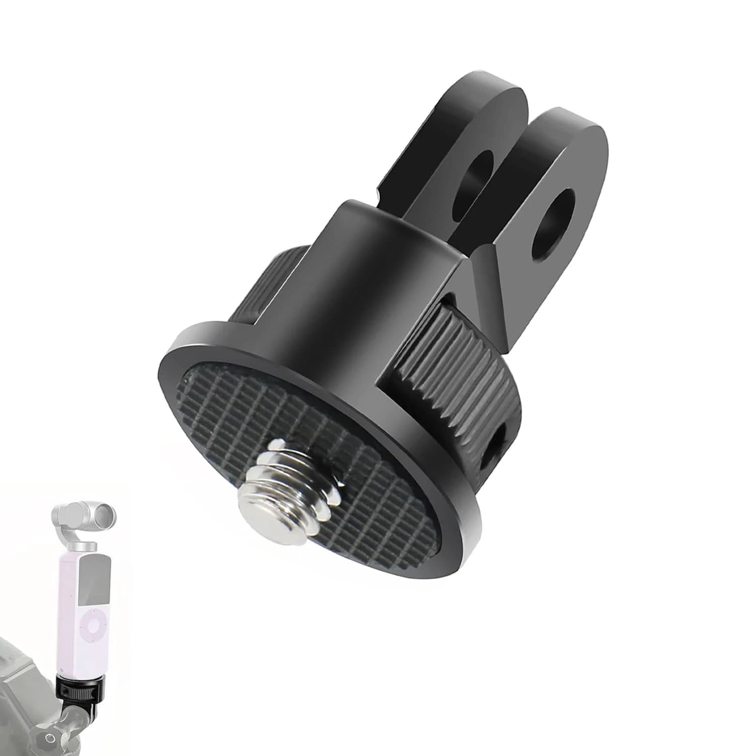 Supporto per treppiede in alluminio per adattatore Gopro 360 ° Adattatore di conversione a vite di regolazione 1/4-20 per GoPro Hero 13 Insta360 ACE Pro X4