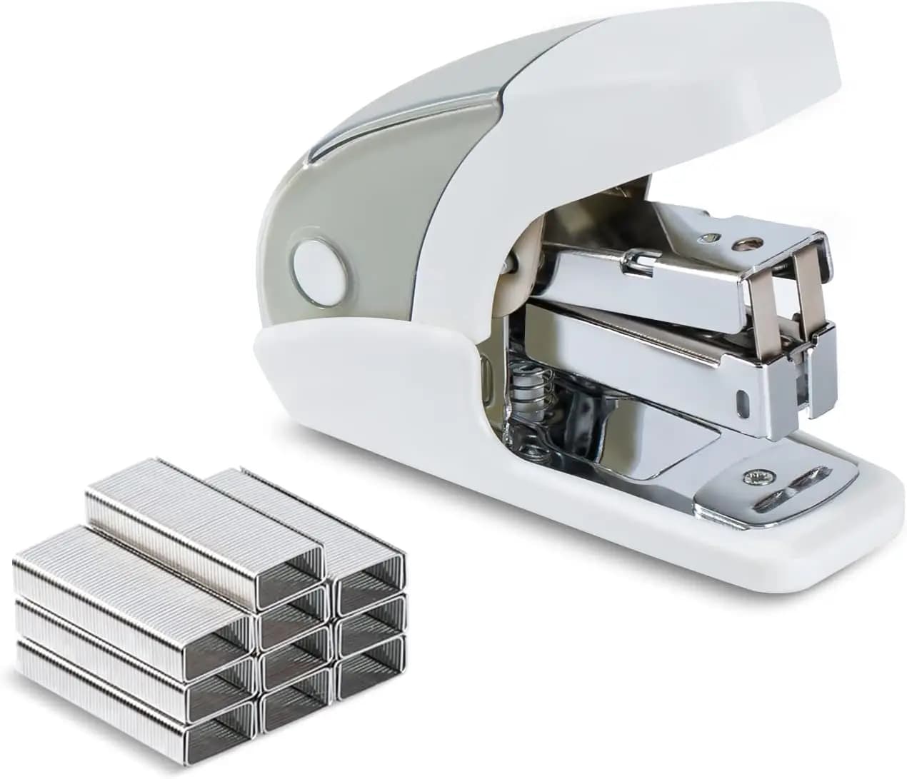 Set Mini Cucitrice, 20 Fogli, con Rimuovi Graffette Integrato e Contenitore per Graffette, 1000 Graffette Incluse, Leggera per Ufficio Scuola Casa
