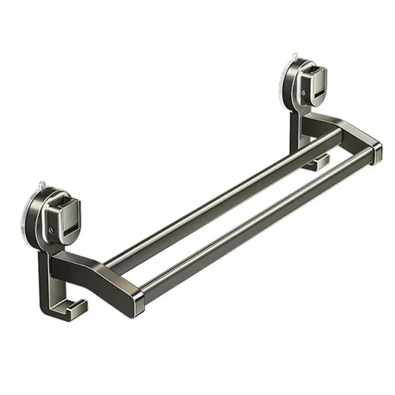 AEE2-Punching Free Suction Cup Towel Pole Wall Mounted Strong Load-Bearing Bathroom Towel Rack 40CM Detachable