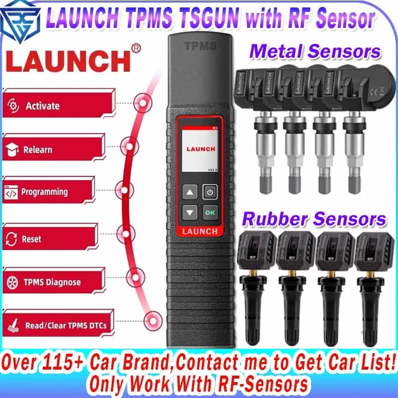 LANCIO X431 TSGUN TPMS Rivelatore sensore pressione pneumatici per auto 315/433 MHZ Strumento diagnostico di programmazione sensore RF per X-431 V/V+/PRO3S+