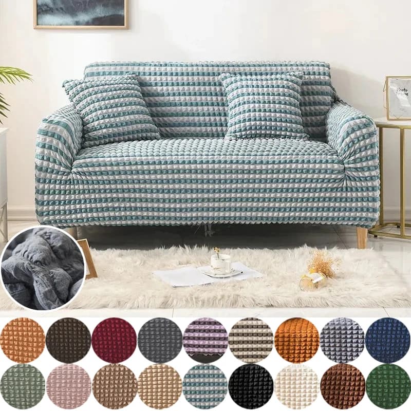 Cover Premium Sense Seersucker Elastic Universal Dust for Living Room Home
