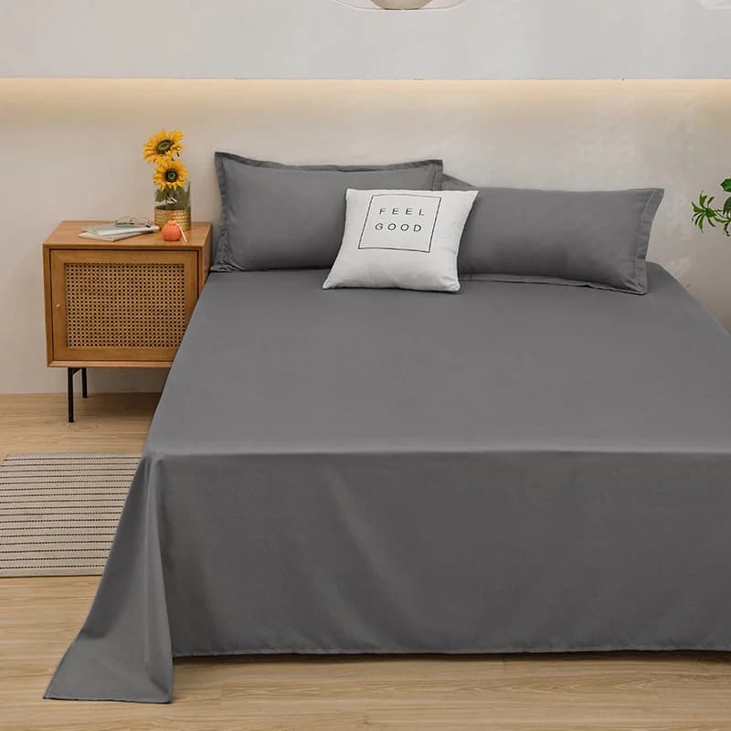 One simple sheet in plain color Single bed double bed washable in washing machine Bed linen for students' dormitory (federa not included)