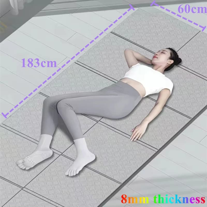 1830x600x8MM Two-sided fitness folding travel anti-slip yoga mat for pilates and floor workouts Folding eco-friendly exercise mat