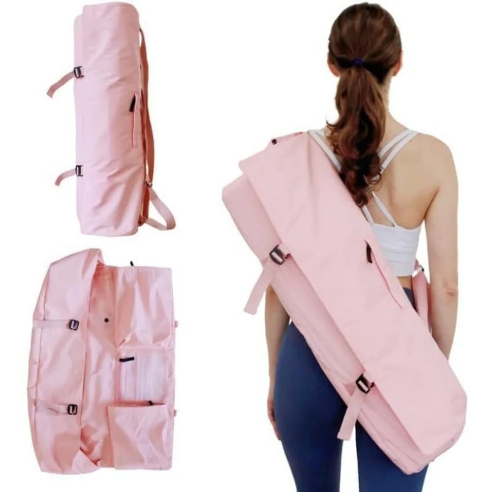 Waterproof Yoga Mat Bag Adjustable Shoulder Strap Mesh Pocket Yoga Mat Holder Bag Portable Large Capacity