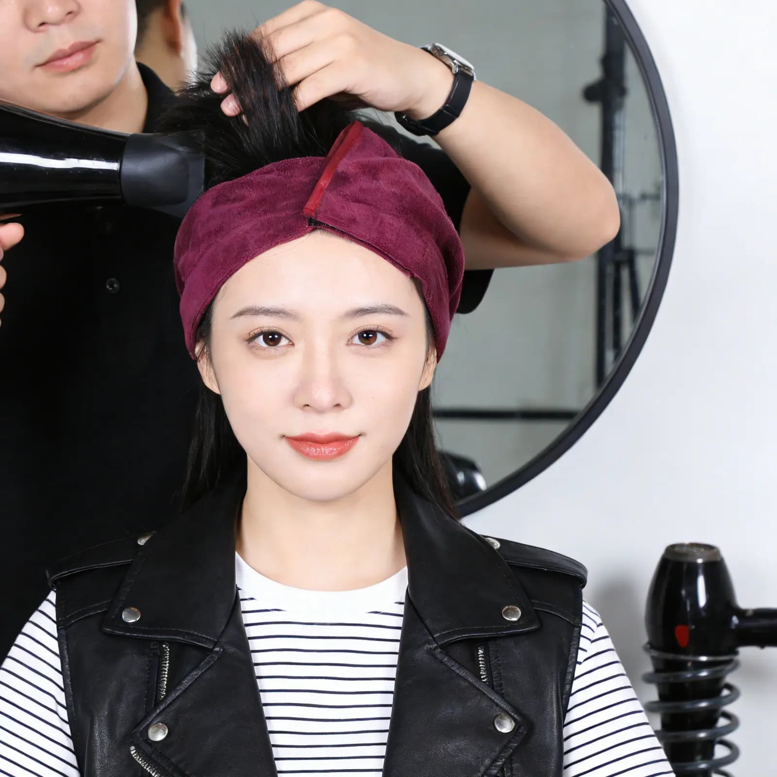 2 Pezzi Asciugamano Assorbente per Capelli, Turbante Asciugatura Rapida, Grandi Asciugamani da Salone 73x31 cm, Fascia per Capelli ad Asciugatura Veloce per Donna Dopo la Doccia