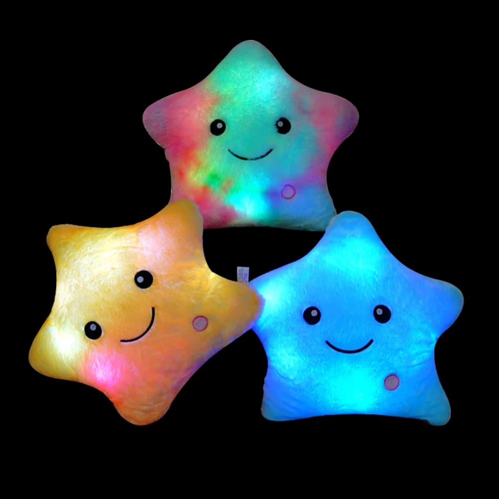 Circa 20 cm Creativo Stella luminosa Giocattoli di peluche Bella incandescente Stelle colorate Peluche Bambola Luce a led Giocattoli per bambini Fidanzata