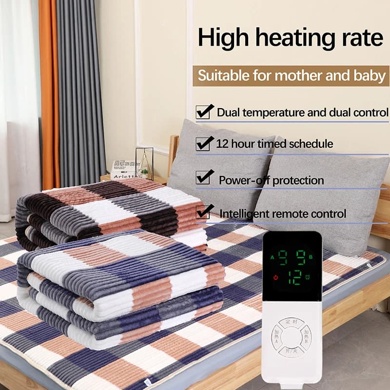 Electric heating cover intelligent thermostat automatic double heaters mattress for bed electric heated carpet for European plug mat 220V
