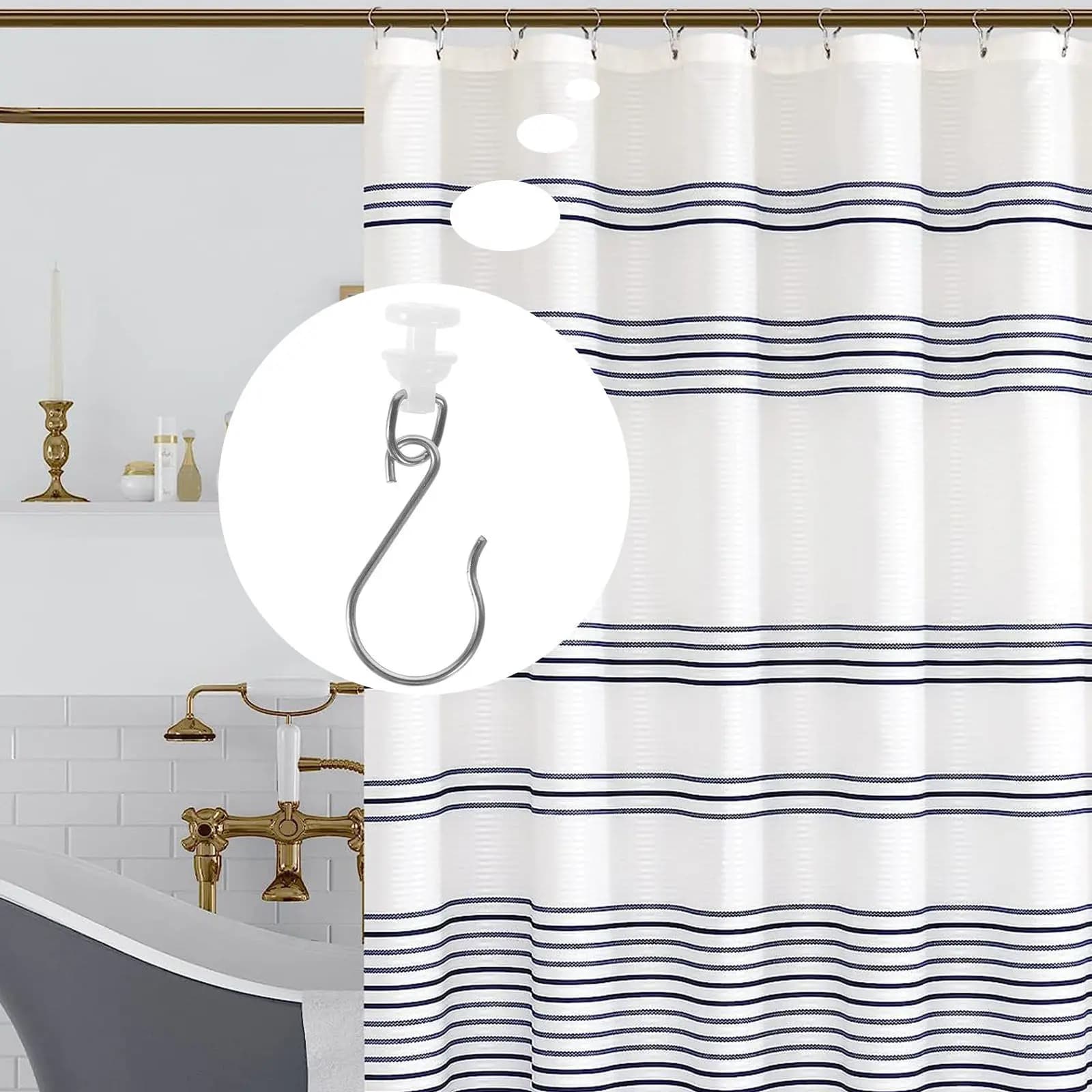 Set of 30 Hanging Hooks for Shower Curtains, Plastic Roller Hooks for Window Curtains, Accessories for Hanging Curtains with Fluid Sliding
