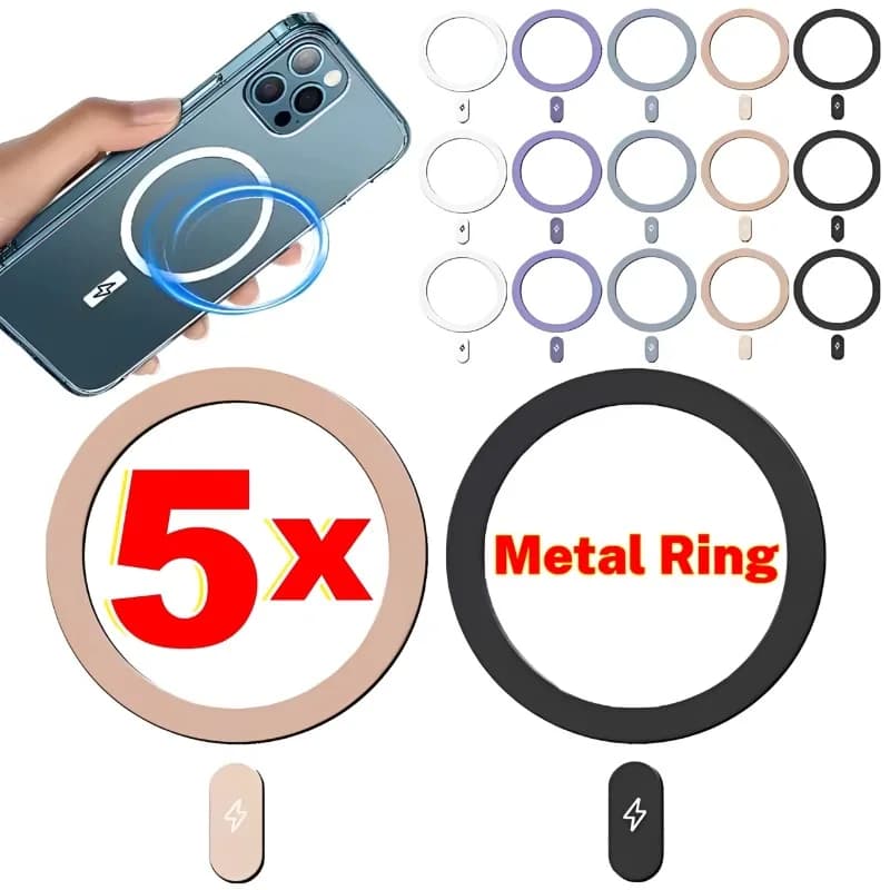 1/3/5Pcs Magnetic Metal Plate Ring for Magsafe Wireless Charger Iron Sheet Sticker Magnet Cellphone Holder for iPhone 17 16 15