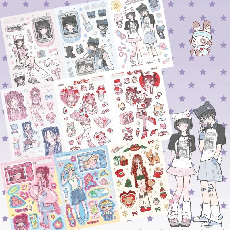 Corea MXX Cute Sexy Cartoon Girl Personaggio Adesivi Conto a mano Diario Notebook Planner Scrapbook Adesivi decorativi fai da te