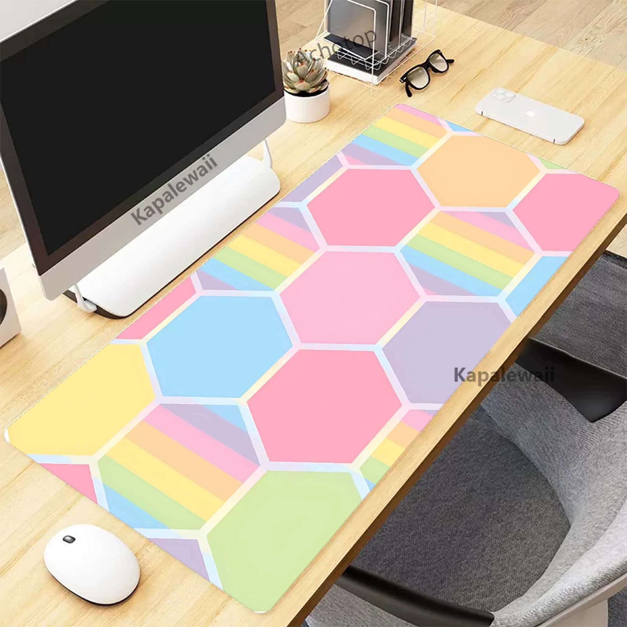 Colori Kawaii Rainbow Gaming Mouse Pad Large Mouse Mat Laptop Mouse Carpet Game Carpet Keyboard Pad Gamer Desk Mat 90x40cm