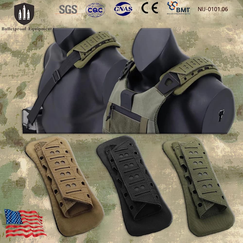 2 pezzi spalline tattiche cuscinetti antiurto per alleviare la pressione cinghie per zaino traspirante antiscivolo spalla sportiva all'aria aperta Airsoft