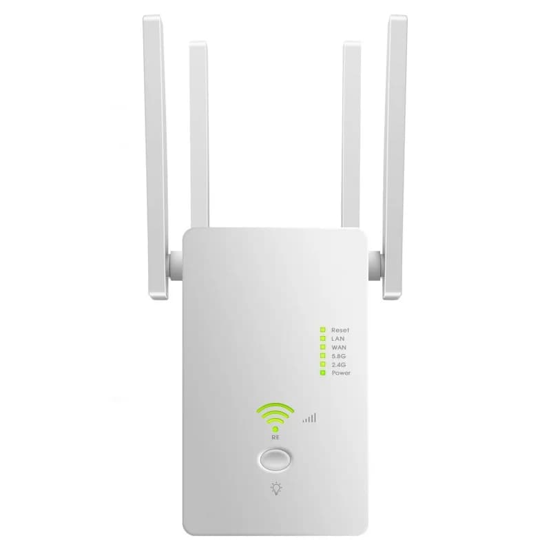 Ripetitore WiFi 1200M/300M, Amplificatore di Segnale Dual Band 5G/2.4G, Ripetitore Wireless per Router Domestico, Spina US/EU