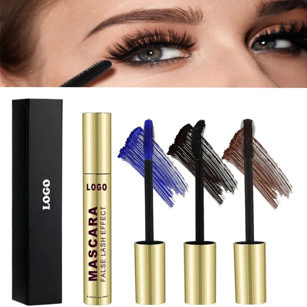 Mascara Colorato Vegano Personalizzato con Logo Privato, Impermeabile, Anti-sbavatura, Volumizzante, Allungante, Fissante, Vendita all'Ingrosso