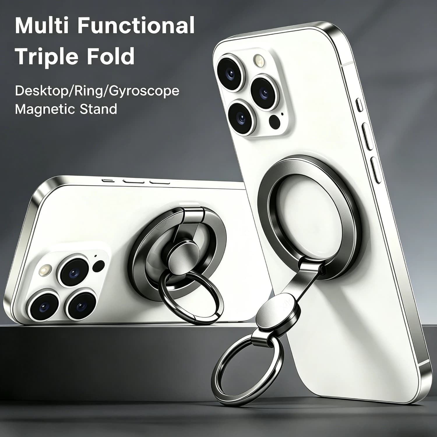 Fidget Spinner & Magnetic Phone Holder Finger Ring Stand For Magsafe iPhone 17~12 Samsung Xiaomi Home Outdoor Cellphone Mount