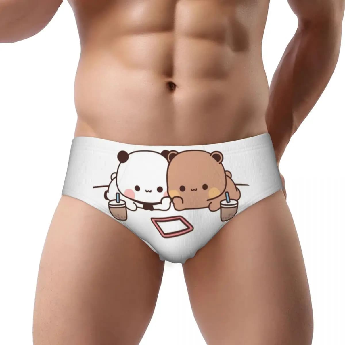 Slip da uomo personalizzati Bubu Dudu Panda e Brownie Bear, slip comodi da uomo