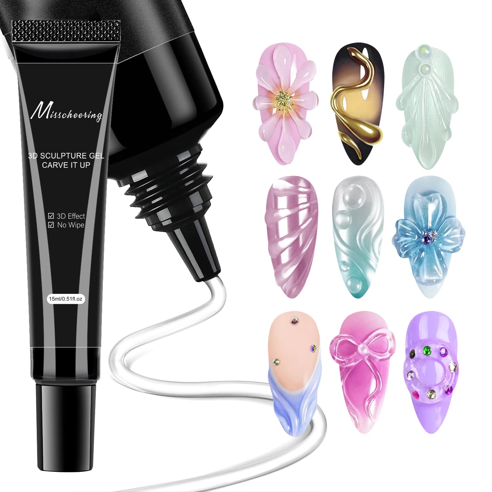 3D Gel - Modeling gel for nail art, suitable for nail design Autumn and Winter Nail art DIY for painting, molding, sculpting