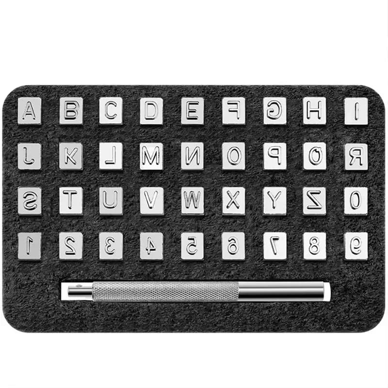 36Pcs 3mm/6mm Stainless Steel Alphabet Number Stamp Punch Tools Set Leathercraft Hole Punching Tools Kit