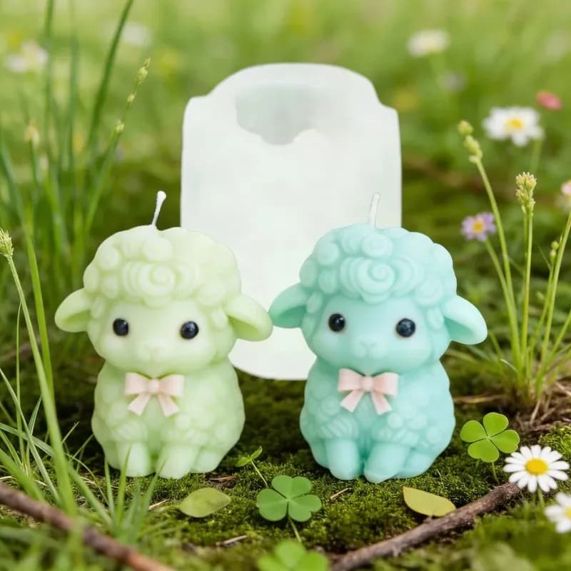 Latests Models 3D Fluffy Sheep Silicone Mold Cute Lamb for Sheep Candle Soap Resin Plaster DIY Aromatherapy Craft Lovely Home