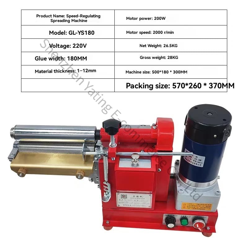 Macchina Incollatrice per Pelle GL-YS180, Potente Incollatrice Automatica per Colla Gialla, Macchina per Incollare Spazzole per Scarpe, Macchina per Incollare Carta in Rotolo