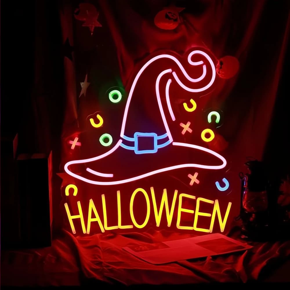 Custom Neon LED Sign, Pumpkin, Wall Decor, Halloween Neon Sign, Custom