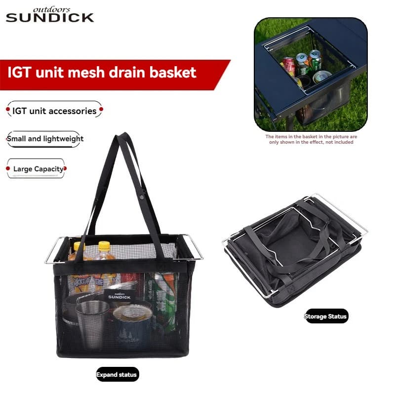 SUNDICK Outdoor Camping Tote Bag Picnic Bag Compatible With IGT Unit Mesh Filter Basket Features Ventilation And Large Capacity