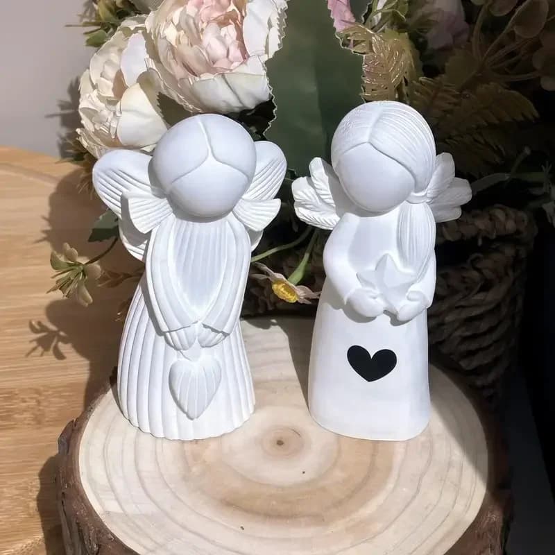 Stampo in Silicone per Resina Fai-da-Te, Ornamento a Forma di Cuore con Angeli Abbracciati, Decorazione per Casa e Scrivania, Regalo per le Feste, Strumento per Creazione di Gioielli