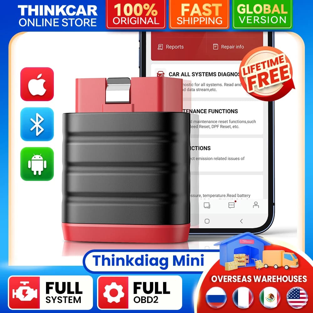 THINKCAR ThinkDiag Mini Automotive OBD2 Scanner Strumenti diagnostici per auto Lettore di codici OBD Diagnosi di tutti i sistemi Aggiornamento gratuito a vita