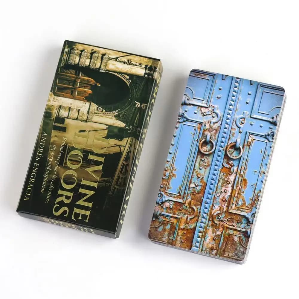 Una mazzo da 40 carte Divine Doors Oracle Deck 10,5 * 6 cm Dietro ogni porta Mette avventure, mistero e ispirazione