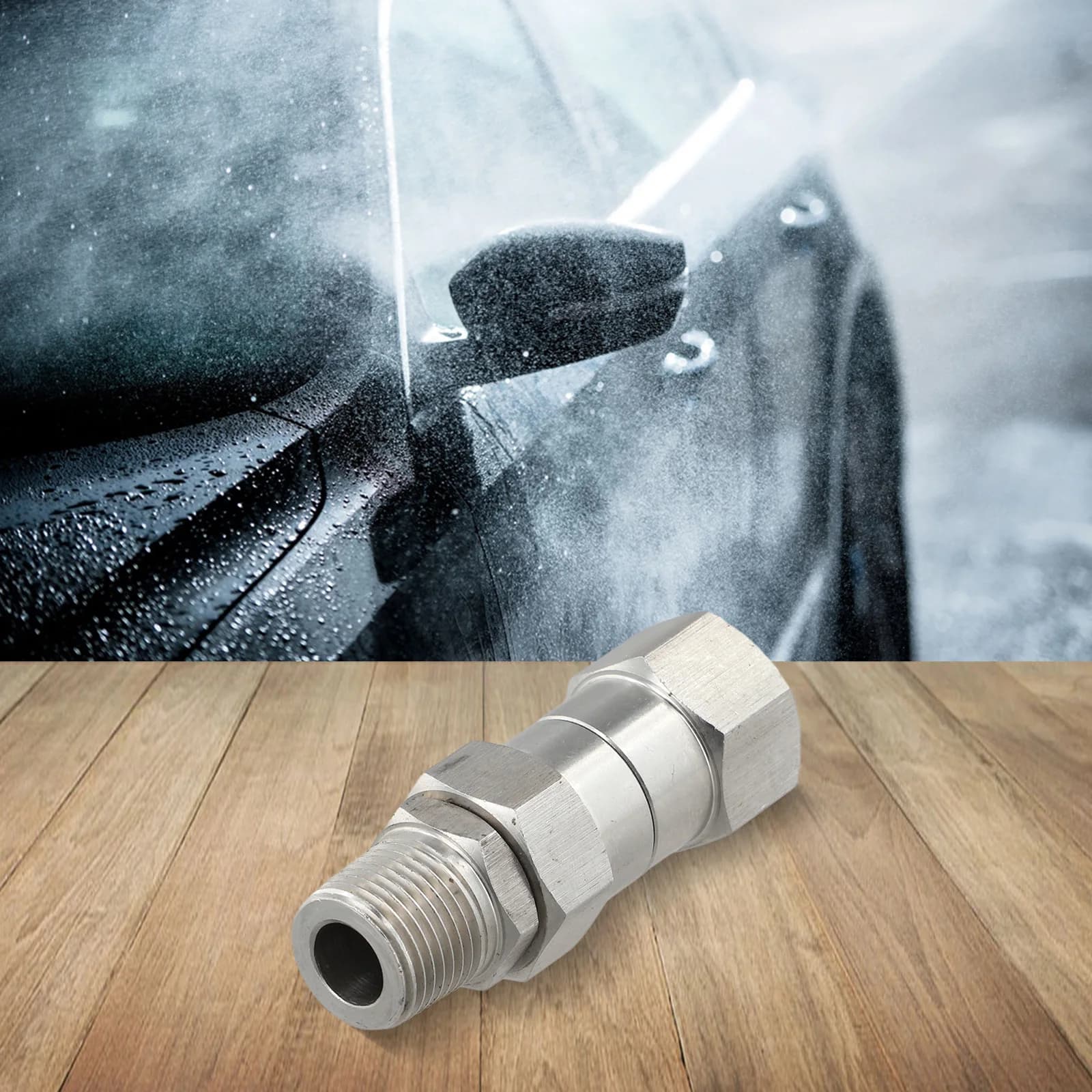 3/8 Stainless Steel Connector Silver Joint For Car Washing Tool Garden Watering Equipment Hose Fittings Accessories