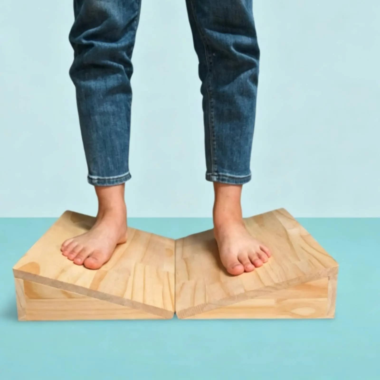 Tavola Inclinata in Legno per Supporto Caviglia e Allenamento, Ideale per Fisioterapia