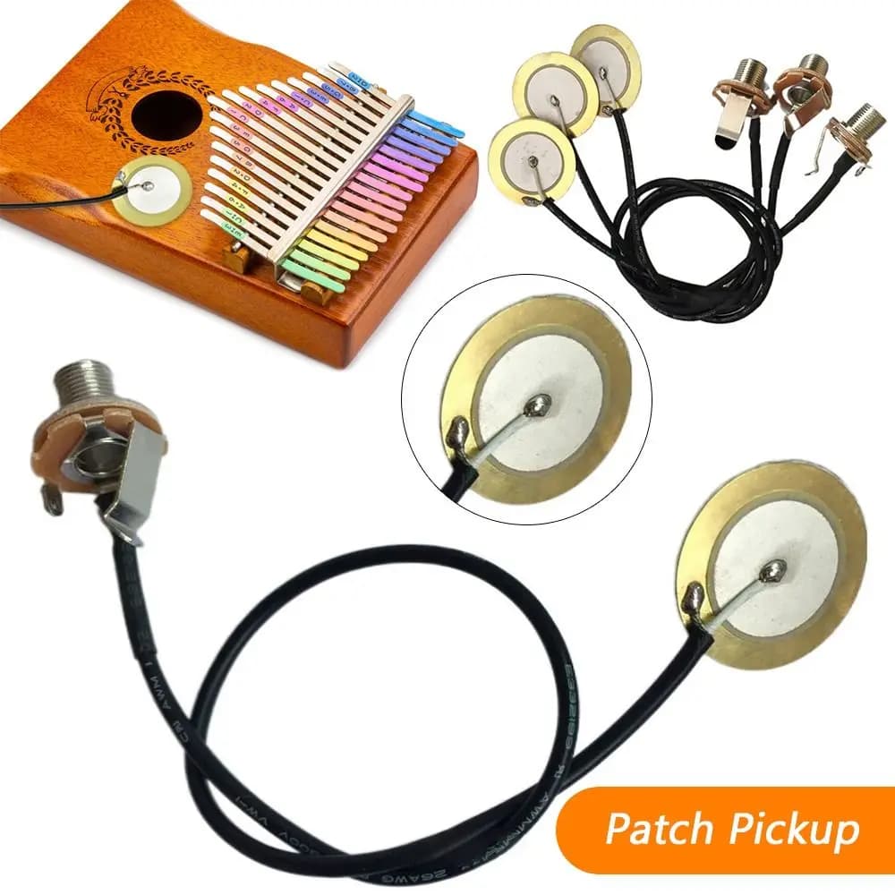 1pc Nero Pickup per chitarra Piezo Trasduttore Amplificatore precablato con jack di uscita da 6,35 mm per chitarra acustica Ukulele