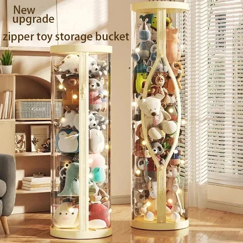 Scatola portaoggetti trasparente Bombola portaoggetti per giocattoli di peluche per bambole per bambini con coperchio Perfetta per decorazioni natalizie e Halloween per la casa