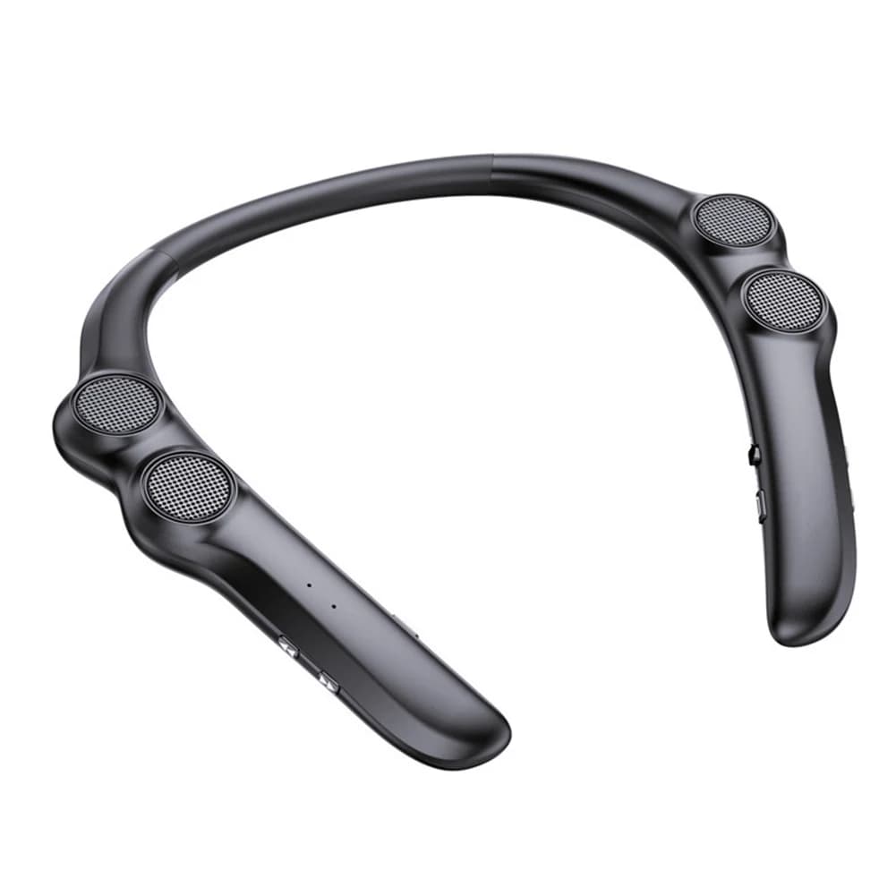 Altoparlante compatibile con Bluetooth, da appendere al collo, wireless, con chiamate ad alta definizione, subwoofer, 4 altoparlanti per giochi sportivi