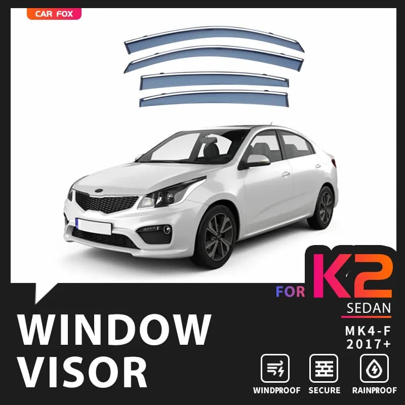 Per KIA K2 Rio X-Line KX CROSS: Deflettori Parasole per Finestrini Auto, Protezioni Antipioggia e Antivento, Accessori per Styling Auto