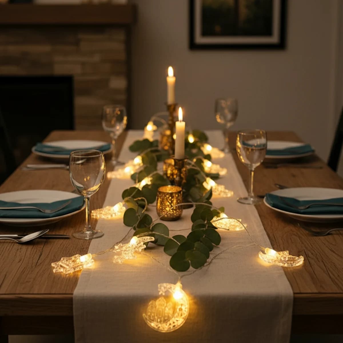 Luci a stringa LED decorative da 1,5 m per interni, a batteria, bianco caldo, a forma di stella, per tende nuziali e feste