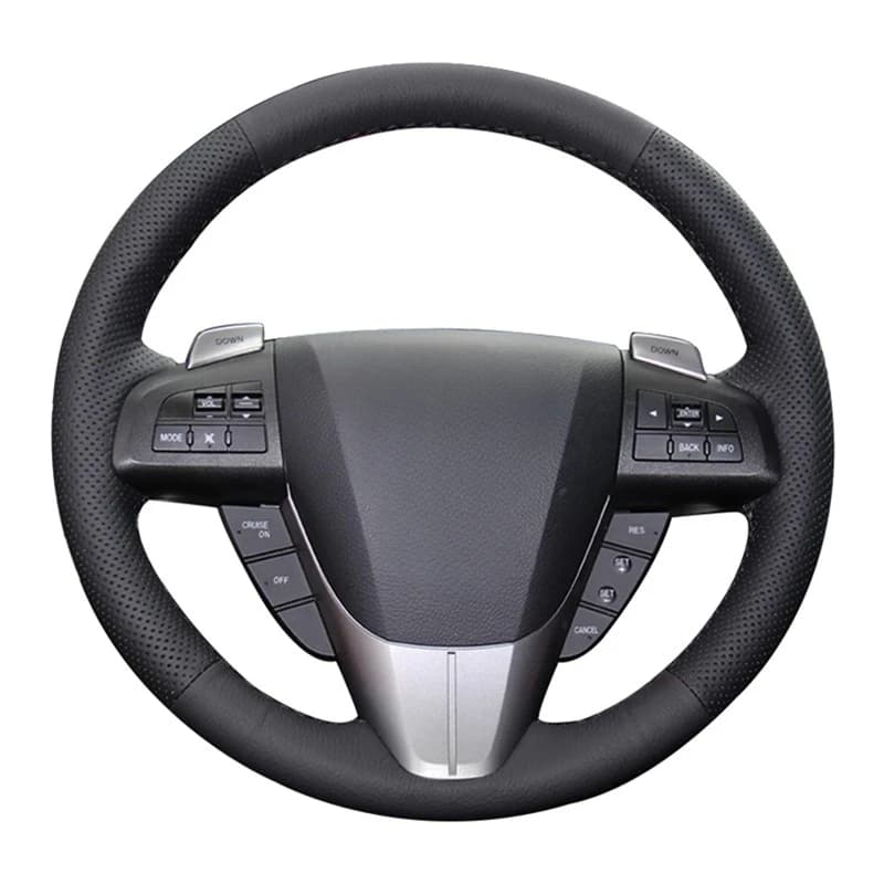 Coprivolante per auto cucito a mano in pelle artificiale nera per Mazda 3 Mazda CX7 2011 2012 2013 Accessori auto