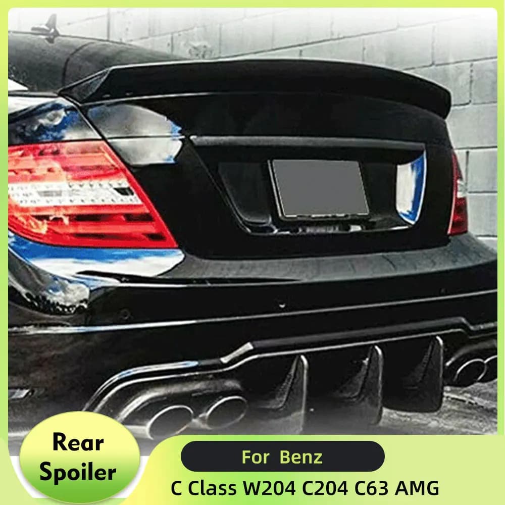 Spoiler per bagagliaio posteriore in fibra di carbonio per Benz Classe C W204 C180 C200 C300 C63 AMG Coupe 2 porte 2008-2014 Coperchio del bagagliaio Ala Spoiler Labbro