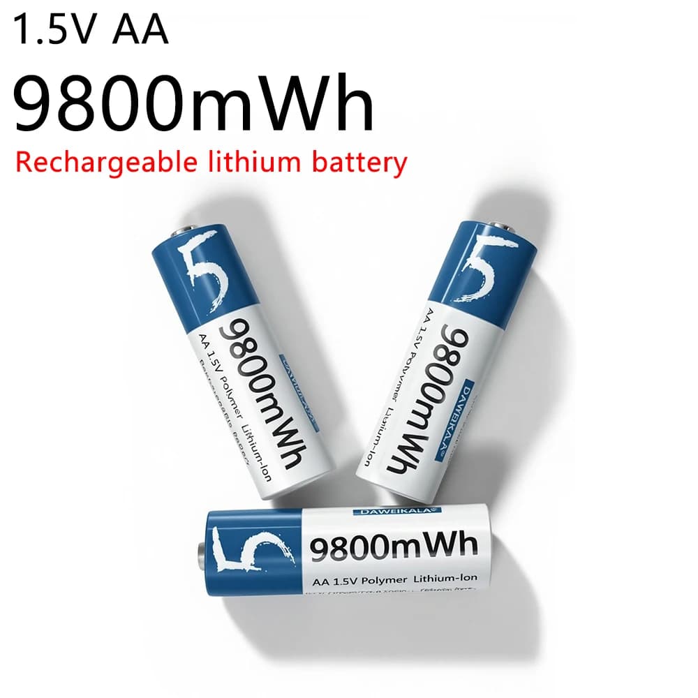 1.5 V AA 9800 mWh Lithium-ion rechargeable battery for toy console Mouse remote control bell blood pressure monitor