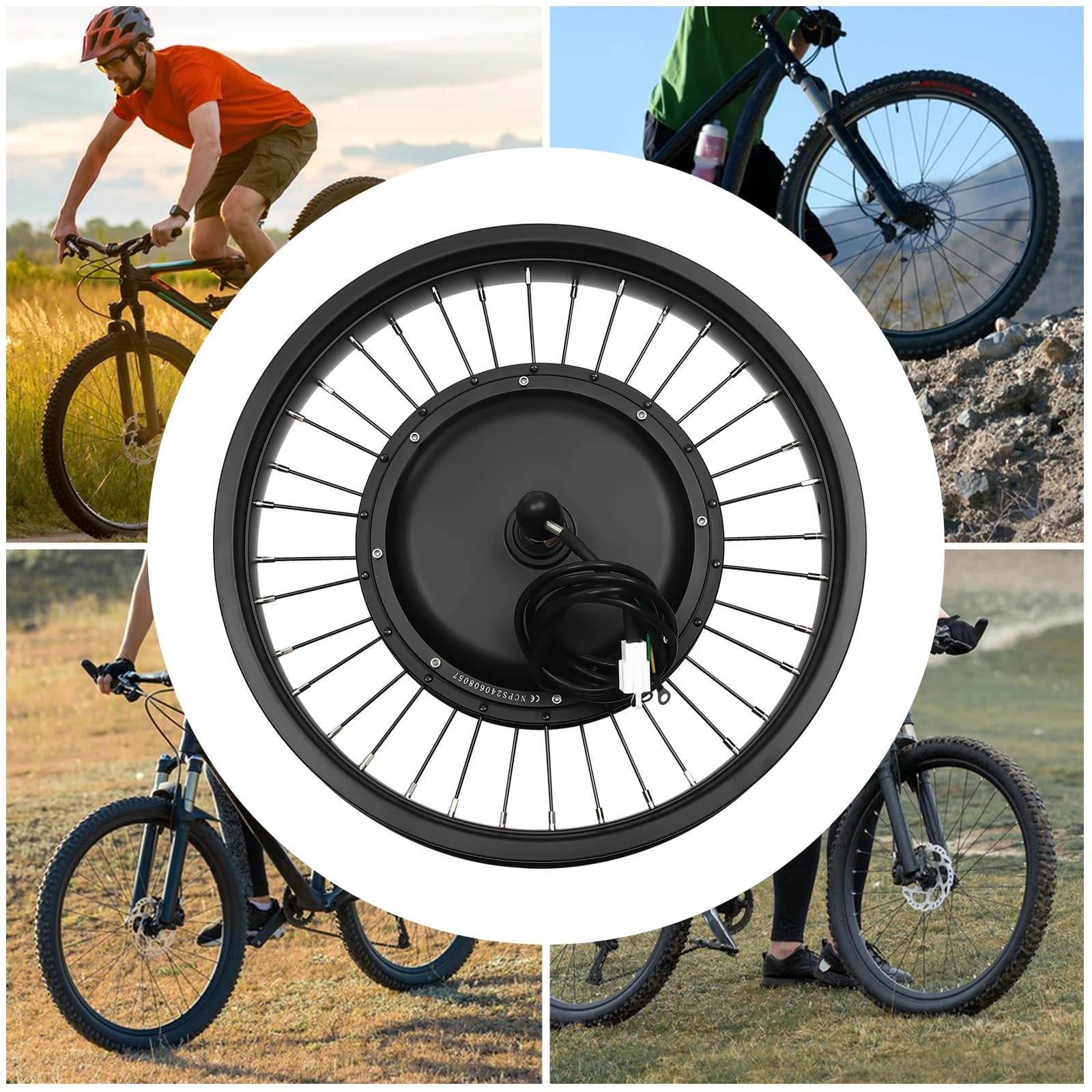 Kit motore mozzo bicicletta elettrica motore brushless Gearless ruota anteriore 48V 1000W 20 pollici con display LCD