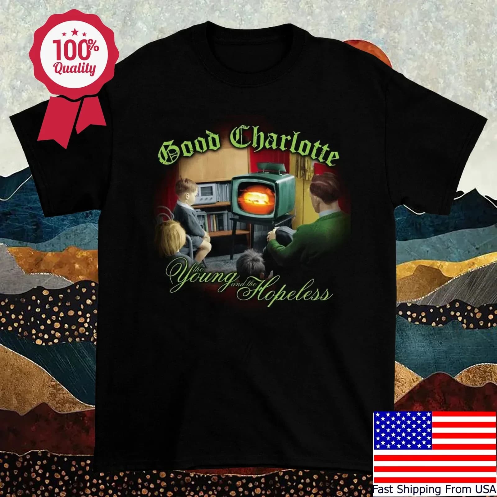 Good Charlotte Band The Young and the Hopeless T Shirt Full Size S-5XL