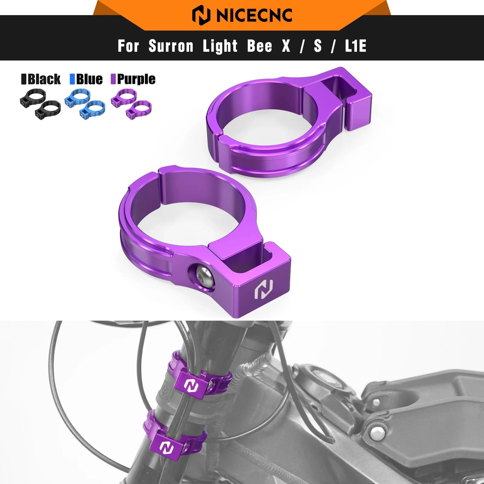 NICECNC For Surron Light Bee XS L1E Electric Dirt Bike 2017-2025 Aluminum Brake Line Support for Segway X160 X260