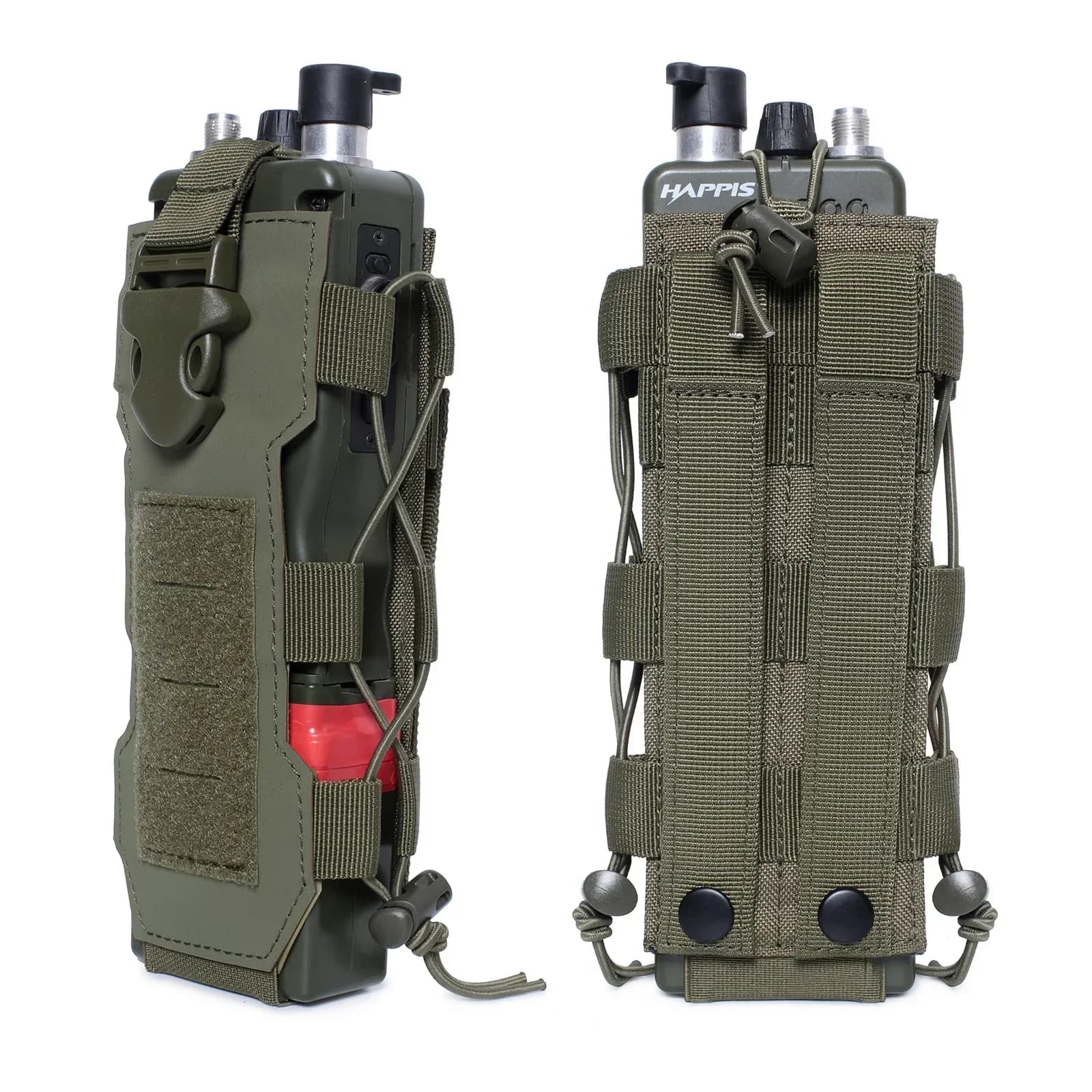Borsa per bottiglia d'acqua da campeggio per escursionismo Borsa per bottiglia con coulisse Molle Custodia per bollitore Custodia per radio esterna Custodia per walkie-talkie