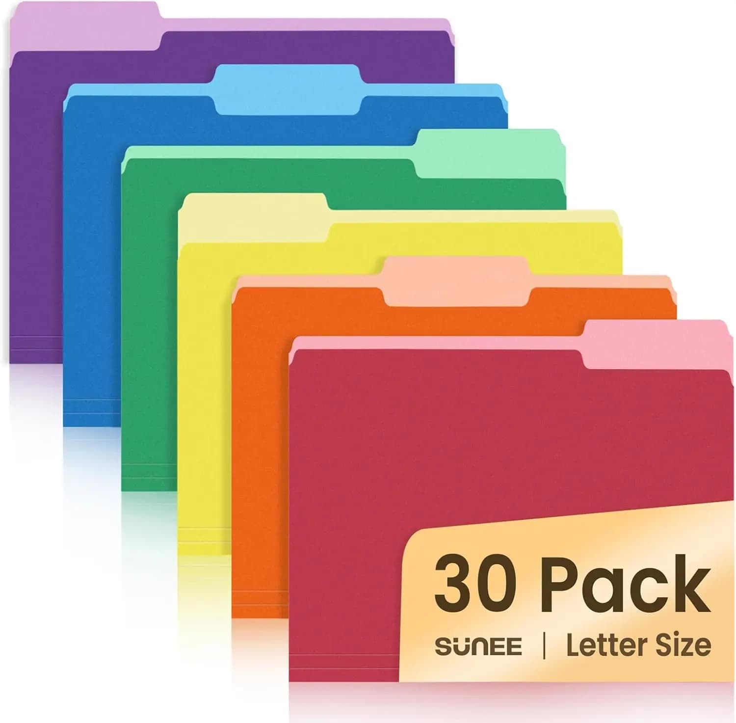 Confezione da 30 cartelle colorate, 8,5 x 11 pollici, 6 colori assortiti per l'organizzazione di casa, ufficio e scuola